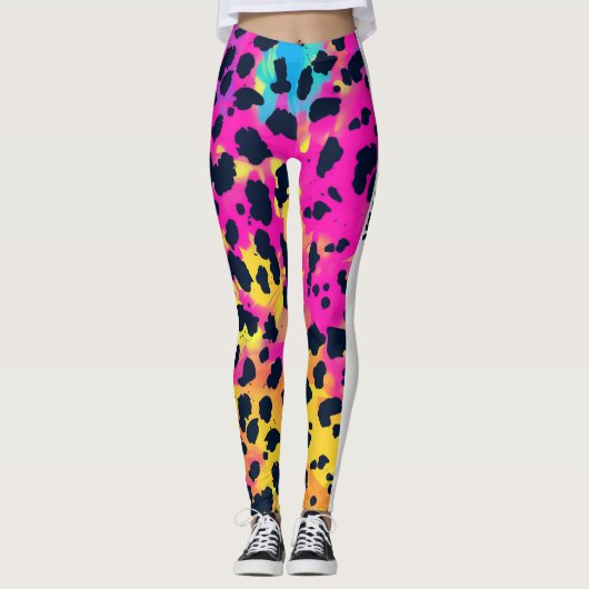 Neon Pink Animal GRL Power Leggings (Voorkant)