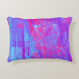 Neon Pink & Aqua Blue Abstract Accent Kussen