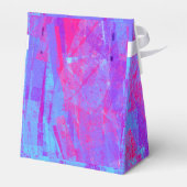 Neon Pink & Aqua Blue Abstract Bedankdoosjes (Achterkant)