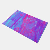 Neon Pink & Aqua Blue Abstract Deurmat (Schuin)