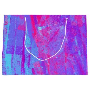 Neon Pink & Aqua Blue Abstract Groot Cadeauzakje