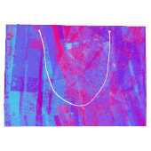 Neon Pink & Aqua Blue Abstract Groot Cadeauzakje (Achterkant)