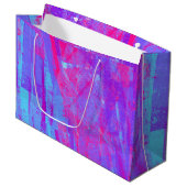 Neon Pink & Aqua Blue Abstract Groot Cadeauzakje (Voorkant Gekanteld)