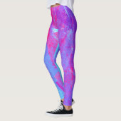 Neon Pink & Aqua Blue Abstract Leggings (Links)