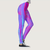 Neon Pink & Aqua Blue Abstract Leggings (Rechts)
