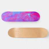 Neon Pink & Aqua Blue Abstract Persoonlijk Skateboard (Horizontaal)