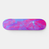 Neon Pink & Aqua Blue Abstract Persoonlijk Skateboard (Horizontaal)
