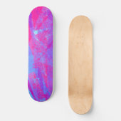 Neon Pink & Aqua Blue Abstract Persoonlijk Skateboard (Voorkant)