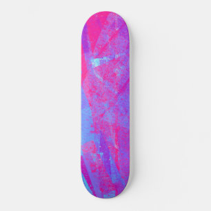Neon Pink & Aqua Blue Abstract Persoonlijk Skateboard