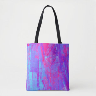 Neon Pink & Aqua Blue Abstract Tote Bag