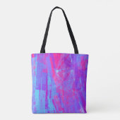 Neon Pink & Aqua Blue Abstract Tote Bag (Achterkant)