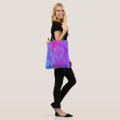 Neon Pink & Aqua Blue Abstract Tote Bag (Op model)