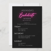 Neon Pink Bachelorette Weekend Itinerary Kaart (Voorkant)
