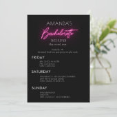 Neon Pink Bachelorette Weekend Itinerary Kaart (Staand voorkant)
