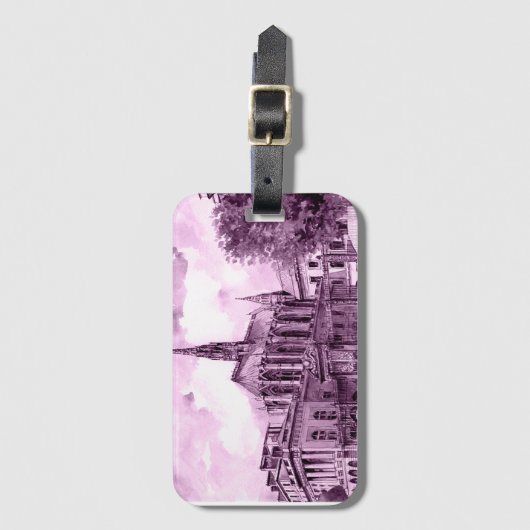 NEON PINK BAGAGELABEL (Voorkant (verticaal))