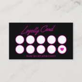 Neon Pink Beauty Salon Loyalty Punch Kaart (Voorkant)