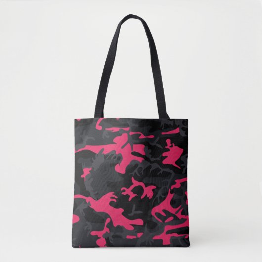 Neon Pink benadrukt Camo Tote Bag (Voorkant)