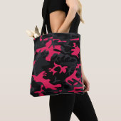 Neon Pink benadrukt Camo Tote Bag (Dichtbij)