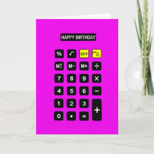 Neon Pink Birthday Calculator Kaart