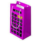 Neon Pink Birthday Calculator Klein Cadeauzakje (Voorkant Gekanteld)