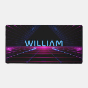 Neon Pink Black 80s Retro Futuristische 3D Gamer G Bureaumat