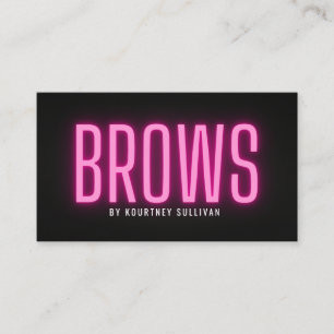 Neon Pink Black Brow-technicus Beauty Visitekaartje