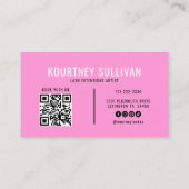 Neon Pink Black Lashes-technicus Beauty Visitekaartje (Achterkant)