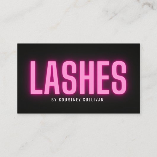 Neon Pink Black Lashes-technicus Beauty Visitekaartje (Voorkant)
