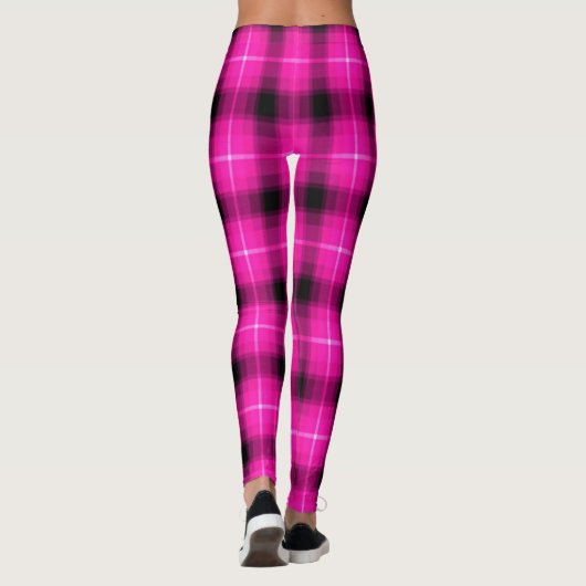 Neon Pink Black Licht Leggings (Achterkant)