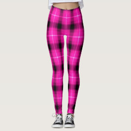 Neon Pink Black Licht Leggings