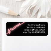 Neon Pink & Black Return-adreslabels Etiket (Insitu)