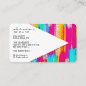 Neon Pink Blauwgroen Geel Glitter Paint Makeup Visitekaartje (Achterkant)