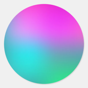Neon Pink Blue en Green Ronde Sticker