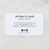 Neon Pink Blue Green Abstracte Waterverf Visitekaartje (Achterkant)