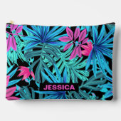 Neon Pink Blue Tropical Plant Pattern Personalised Etui (Voorkant)