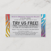 Neon Pink & Blue Zebra Print Business Coupon kaart (Achterkant)