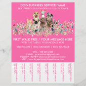 Neon Pink Briet Dog Walker Service Flyer (Voorkant)