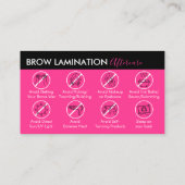 Neon Pink Brow Lamination Handleiding Visitekaartje (Achterkant)
