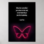 Neon Pink Butterfly Poster (Voorkant)