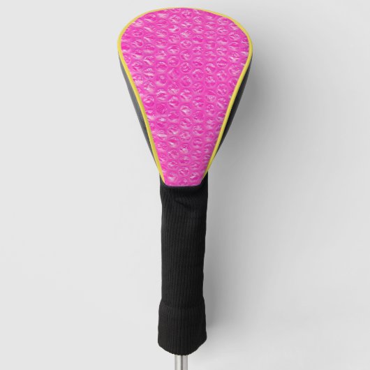 Neon Pink Champagne Pop Bubble Wrap Golfheadcover (Voorkant)