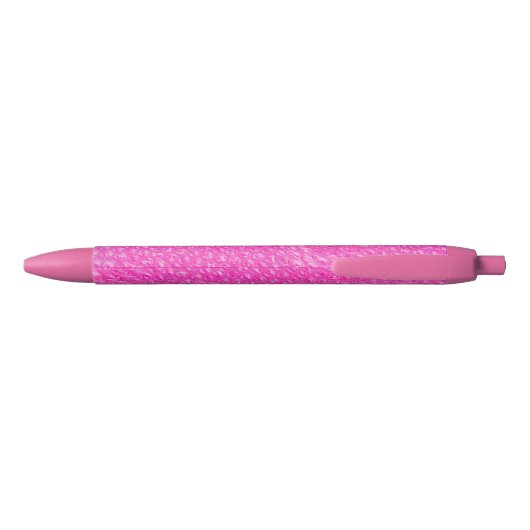Neon Pink Champagne Pop Bubble Wrap Rode Inkt Pen (Achterkant)