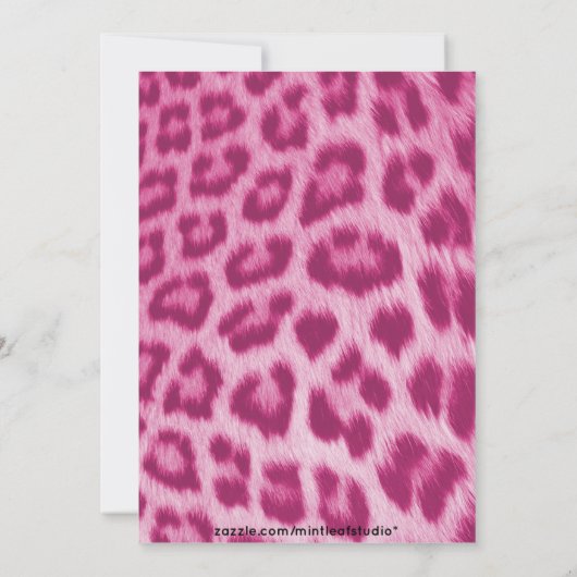 Neon Pink Cheetah Lace Girls Night Out Uitnodiging (Achterkant)