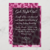 Neon Pink Cheetah Lace Girls Night Out Uitnodiging (Voorkant / Achterkant)