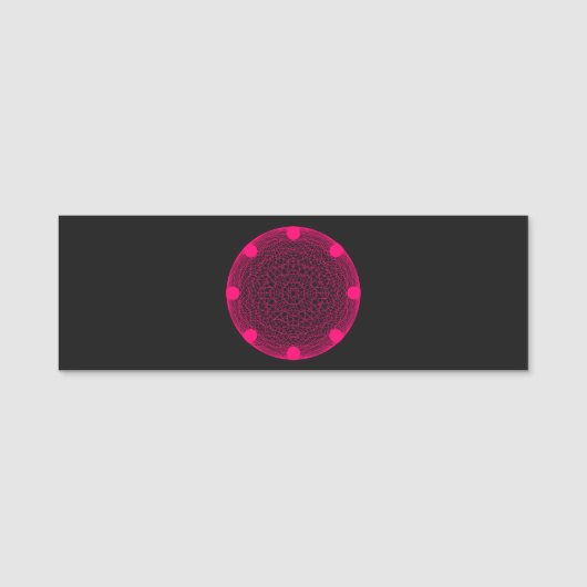 Neon Pink Circle Spiro Naam Tag – (Voorkant)