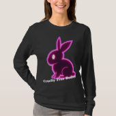 Neon Pink Cruelty-Free Bunny Bewerkbare tekst T-shirt (Voorkant)