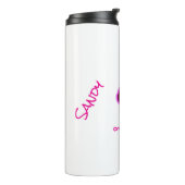 Neon Pink Cruelty-Free Bunny Bewerkbare tekst Thermosbeker (Gedraaid links)