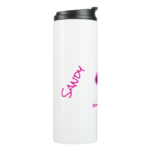 Neon Pink Cruelty-Free Bunny Bewerkbare tekst Thermosbeker (Gedraaid links)