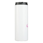 Neon Pink Cruelty-Free Bunny Bewerkbare tekst Thermosbeker (Achterkant)