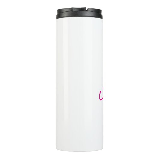 Neon Pink Cruelty-Free Bunny Bewerkbare tekst Thermosbeker (Achterkant)