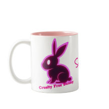 Neon Pink Cruelty-Free Bunny Bewerkbare tekst